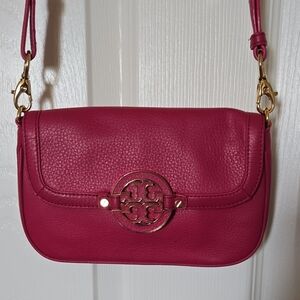 Tory Burch Pink Leather Mini Crossbody Bag